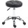Drehhocker, Salonhocker, höhenverstellbar, Kunstleder, Steppdesign, Schwarz/Silber
