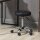 Drehhocker, Salonhocker, höhenverstellbar, Kunstleder, Steppdesign, Schwarz/Silber
