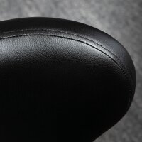 Salonhocker in Lederoptik, höhenverstellbar, bis 120 kg, Stahlgestell, Schwarz