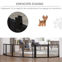 Absperrgitter für Hunde klappbar 432 x 36 x 70cm Kiefernholz Schwarz