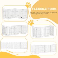 Türschutzgitter Holz Absperrgitter für Hunde Schutzgitter Hundegitter Sicherheitstür Bidirektionales Falten Stahl Weiß 305 x 35,5 x 82 cm