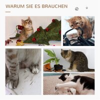Kratzbaum Rattan 95 cm Höhe 3-Stufiger Katzenbaum mit Platform, Katzenbett, Kletterbaum mit Katzenhöhle Sisalstämmen Spielbälle Katzenmöbel Sisal Natur+Beige
