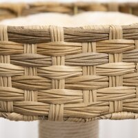Kratzbaum Rattan 95 cm Höhe 3-Stufiger Katzenbaum mit Platform, Katzenbett, Kletterbaum mit Katzenhöhle Sisalstämmen Spielbälle Katzenmöbel Sisal Natur+Beige