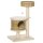 Kratzbaum Rattan 95 cm Höhe 3-Stufiger Katzenbaum mit Platform, Katzenbett, Kletterbaum mit Katzenhöhle Sisalstämmen Spielbälle Katzenmöbel Sisal Natur+Beige