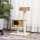 Kratzbaum Rattan 95 cm Höhe 3-Stufiger Katzenbaum mit Platform, Katzenbett, Kletterbaum mit Katzenhöhle Sisalstämmen Spielbälle Katzenmöbel Sisal Natur+Beige