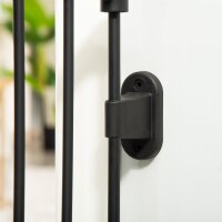Hunde Absperrgitter Türschutzgitter Haustierschutzgitter verstellbar klappbar Kamingitter mit automatische schließenden Tür 3 Paneele für Ofen Wandmontage/Freistehend Schwarz 202,5 x 76 cm