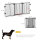 Hunde Absperrgitter Türschutzgitter Haustierschutzgitter verstellbar klappbar Kamingitter mit automatische schließenden Tür 3 Paneele für Ofen Wandmontage/Freistehend Schwarz 202,5 x 76 cm