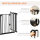 Hunde Absperrgitter Türschutzgitter Haustierschutzgitter verstellbar klappbar Kamingitter mit automatische schließenden Tür 3 Paneele für Ofen Wandmontage/Freistehend Schwarz 202,5 x 76 cm
