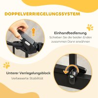 Hunde-Absperrgitter, doppelte Verriegelung, selbstschließende Tür, 104 cm hoch, Stahl, Schwarz
