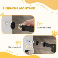 Hunde-Absperrgitter, doppelte Verriegelung, selbstschließende Tür, 104 cm hoch, Stahl, Schwarz