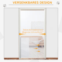 Treppenschutzgitter 115 cm Hunde Türschutzgitter Treppenschutz Sicherheitstrennwand Trennwand Türschutz ausziehbar treppenschutzrollo Rollo Einrollbar kunststoff Weiß