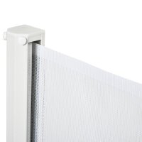 Treppenschutzgitter 115 cm Hunde Türschutzgitter Treppenschutz Sicherheitstrennwand Trennwand Türschutz ausziehbar treppenschutzrollo Rollo Einrollbar kunststoff Weiß