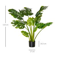 künstliche Pflanzen 110 cm künstlicher Monstera Kunstpflanzen im Topf Kunstbaum Zimmerpflanze Dekopflanze Büropflanze Kunststofftopf für drinnen und draußen