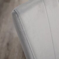 4er-Set Esszimmerstühle, Akzentstühle für Küchen und Esszimmer, Stuhlset, Velours-Optik, Hellgrau+ Schwarz