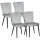 4er-Set Esszimmerstühle, Akzentstühle für Küchen und Esszimmer, Stuhlset, Velours-Optik, Hellgrau+ Schwarz