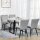 4er-Set Esszimmerstühle, Akzentstühle für Küchen und Esszimmer, Stuhlset, Velours-Optik, Hellgrau+ Schwarz