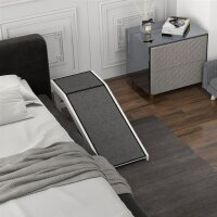 Haustierrampe mit rutschfestem Teppich 125 x 40 x 35,5cm Kiefernholz