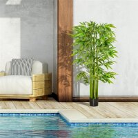 Künstlicher Bambus groß 160 cm Kunstpflanze, Kunstbambus, Plastik Künstliche Pflanzen im Topf, Fake Plant wie echt für Wohnzimmer Schlafzimmer Büro Garten Moderne Dekoration Geschenk