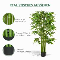Künstlicher Bambus groß 160 cm Kunstpflanze, Kunstbambus, Plastik Künstliche Pflanzen im Topf, Fake Plant wie echt für Wohnzimmer Schlafzimmer Büro Garten Moderne Dekoration Geschenk