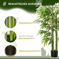 Künstliche Pflanze, Bambus aus Kunststoff im Topf, 780 Blätter, realistischer Look, kaum Pflegeaufwand, 140 cm, Grün