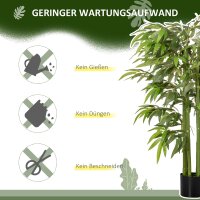 Künstliche Pflanze, Bambus aus Kunststoff im Topf, 780 Blätter, realistischer Look, kaum Pflegeaufwand, 140 cm, Grün