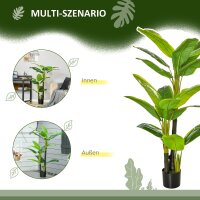 künstliche Pflanzen 150 cm Kunstpflanzen im Topf künstlicher Bananen Baum Kunstpflanze Kunstbaum Zimmerpflanze Dekopflanze Büropflanze Kunststofftopf für drinnen