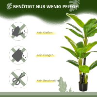 künstliche Pflanzen 150 cm Kunstpflanzen im Topf künstlicher Bananen Baum Kunstpflanze Kunstbaum Zimmerpflanze Dekopflanze Büropflanze Kunststofftopf für drinnen