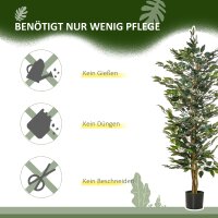 Künstlicher Ficus-baum groß 150 cm Kunstbaum, Kunstpflanze, Plastik Künstliche Pflanzen im Topf, Fake Plant wie echt für Wohnzimmer Schlafzimmer Büro Garten Moderne Dekoration Geschenk