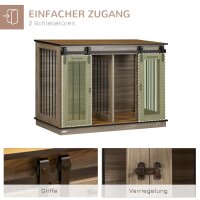 Hundekäfig mit 2 Türen, Hundebox, Transportbox für Hunde, rustikales Design, verriegelbar, Braun
