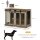 Hundekäfig mit 2 Türen, Hundebox, Transportbox für Hunde, rustikales Design, verriegelbar, Braun
