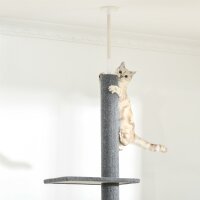 Kratzbaum deckenhoch Höhe 228-260 cm Katzenbaum mit Plattformen mehrstöckiger Katzenkratzbaum Kletterbaum für kleine & große Katzen, Grau
