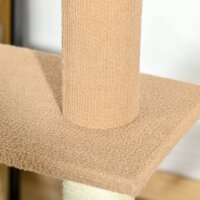 Kratzbaum Deckenhoch, 228-260 cm Höhenverstellbarer Katzenbaum Kletterbaum für Katzen mit 3 Ebenen, Katzenkratzbaum, Spielbaum vom Boden bis zur Decke Khaki