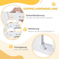 Türgitter, Montage ohne Bohren, verstellbare Breite 75-96 cm, einhändiges Öffnen, Metall, Weiß, Auto-Close Baby Schutzgitter