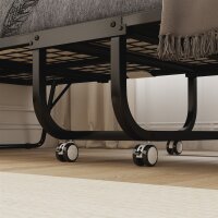 Klappbett 80x200 cm Erwachsene Gästebett Klappbar mit 10cm Dicker Schaumstoff Reisebett mit Stahlrahmen Feldbett mit Rollen bis 150 kg belastbar Einzelbett