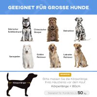 Hundebett, faltbar, Outdoor-Hundebett, erhöhter Stand, 122 cm x 92 cm x 23 cm, Blau + Schwarz