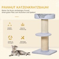 Kratzbaum 91 cm Katzenturm mit Sisalstämme, Plattform, Kissen mehrstöckiger Katzenkratzbaum, Kletterbaum, für mittelgroße Katzen, Hellblau
