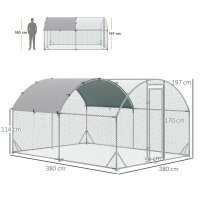 Gehege für Kleintiere, Outdoor-Freilaufgehege für Hühner, Kaninchen, Enten, stabile Konstruktion, Stahl und Oxford-Stoff
