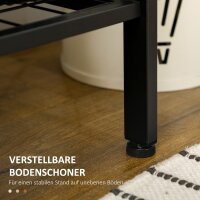 Garderobe im Industriedesign, 1 Memoboard, 1 Schuhbank, 8 Kleiderhaken, 1 Aufbewahrungstasche, Schwarz + Braun