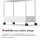 Küchenwagen mit 4 Regalen, 4 flexiblen Haken, 4 Rollen, 40 cm x 19 cm x 90 cm, Nischenwagen, Weiß