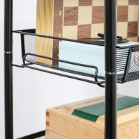 Rollwagen mit 4 Hängekörben, Servierwagen auf Rollen, fahrbar, abnehmbare Haken, Stahl, 45 x 26,5 x 84 cm, Schwarz
