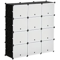 Modulares Regalsystem, Steckregal, zusammensetzbar aus 12...