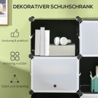 Modulares Regalsystem, Steckregal, zusammensetzbar aus 12 Würfeln 125 x 32 x 125 cm, Kunststoff+Stahl Schwarz