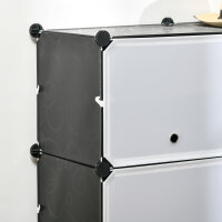 Modulares Regalsystem, Steckregal, zusammensetzbar aus 12 Würfeln 125 x 32 x 125 cm, Kunststoff+Stahl Schwarz