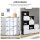 Modulares Regalsystem, Steckregal, zusammensetzbar aus 12 Würfeln 125 x 32 x 125 cm, Kunststoff+Stahl Schwarz