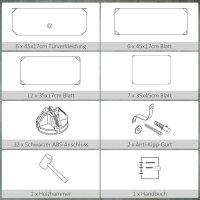 Modulares Regalsystem für 6 Paar Schuhe, 49 cm x 36,5 cm x 108 cm, Schwarz
