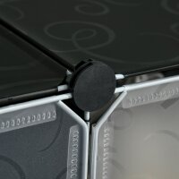 Modulares Regalsystem für 6 Paar Schuhe, 49 cm x 36,5 cm x 108 cm, Schwarz