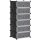 Modulares Regalsystem für 6 Paar Schuhe, 49 cm x 36,5 cm x 108 cm, Schwarz