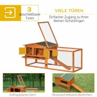 Kleintierstall Kleintierkäfig Kleintierhaus mit Asphaltdach Tannenholz Orange