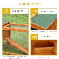 Kleintierstall Kleintierkäfig Kleintierhaus mit Asphaltdach Tannenholz Orange