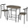 Bistro-Set Esstisch Küchentisch mit Stühlen Set, 1 Tisch, 2 Stühle, 80 cm x 53 cm x 74,5 cm, Schwarz
